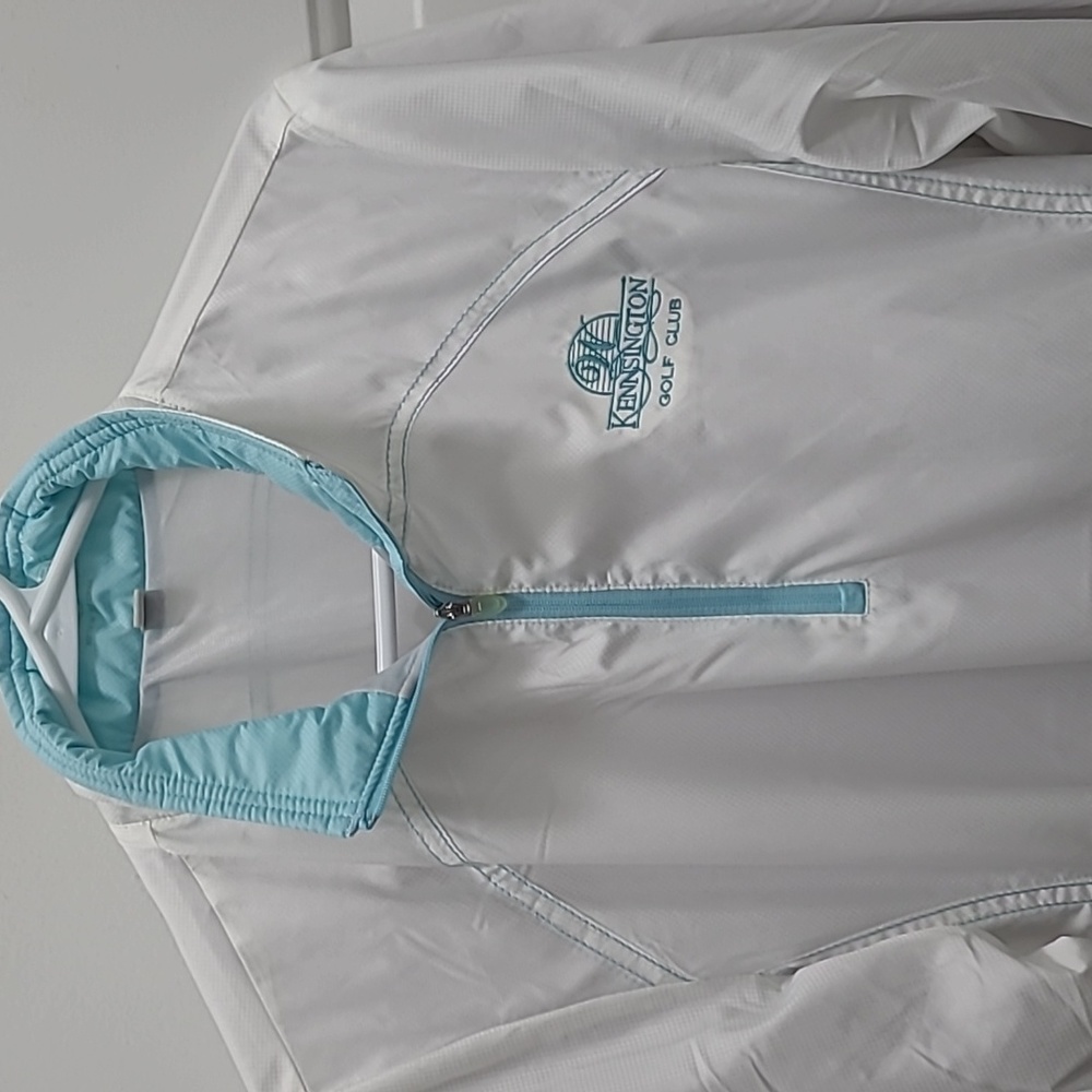Golf  Kensington white & Aquamarine  light weight Golf jacket  100%polyester - Picture 3 of 9